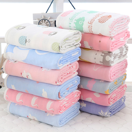110cm baby bath towel cover blanket gauze children quilt quality baby children pure cotton 6 six layer gauze bath towel
